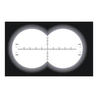 Binoculars view showing measuring scale focusing on target vector