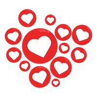 Many red hearts floating expressing love and affection vector