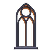 Gothic arch window with stone frame showing architectural element vector