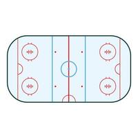 Ice hockey rink showing faceoff circles and goals in top view vector