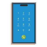 Modern smartphone displaying incoming call screen interface vector