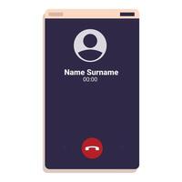 Smartphone showing incoming call from unknown number on screen vector