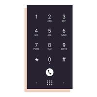 Smartphone showing phone keypad interface on screen vector