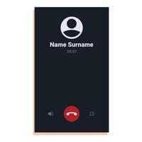 Smartphone showing incoming call from unknown caller vector