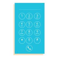Smartphone keypad displaying numbers and symbols for communication vector