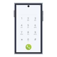 Modern smartphone showing phone call screen interface vector