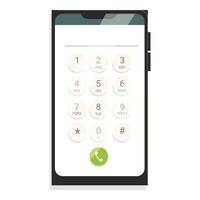 Smartphone displaying phone call keypad interface vector