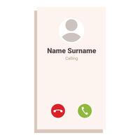 Smartphone showing incoming call screen with accept and decline buttons vector