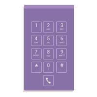 Purple smartphone showing number keypad vector