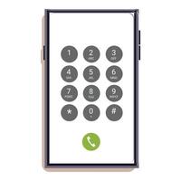Smartphone showing keypad for entering phone number vector