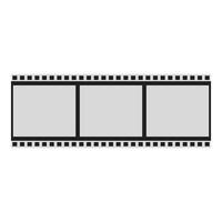Blank film strip is capturing three empty frames vector