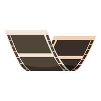 Two pieces of filmstrip are floating and waving vector