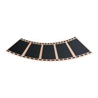 Curved empty photographic film strip floating on white background vector