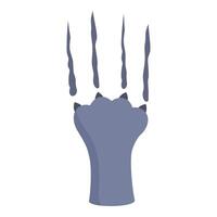 Scary grey paw with claws extending in the air vector