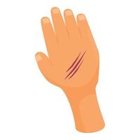 Open hand showing scratches suffering from injury vector