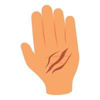 Hand showing three deep scratch marks illustration vector