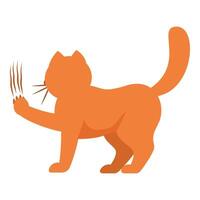 Ginger cat scratching with claws extended vector