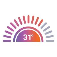 Sun shining showing temperature at thirty one degrees celsius vector
