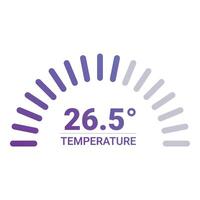 Temperature showing 26.5 degrees celsius or fahrenheit on round scale vector