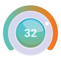 Round thermostat showing the temperature is increasing vector