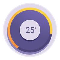 Round thermostat showing temperature setting icon vector