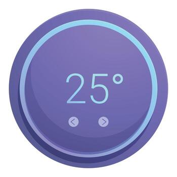 Round thermostat showing temperature in celsius displaying twenty five degrees vector