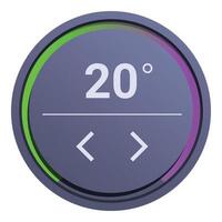 Round thermostat showing temperature allowing to increase or decrease setting vector