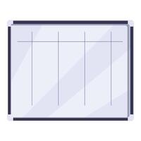 Empty whiteboard with markers ready for brainstorming session vector