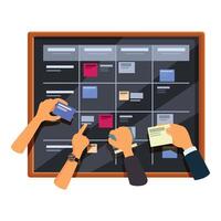 Business people planning scrum agile task board project management teamwork concept vector