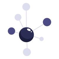 Central atom connecting other atoms showing molecular structure vector