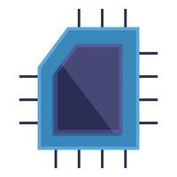 Blue microchip representing artificial intelligence technology vector
