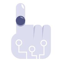 Robot hand touching digital button with fingertip vector