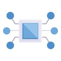 Central processing unit cpu microchip managing data flow vector