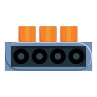 Conveyor belt transporting cardboard boxes inside factory vector