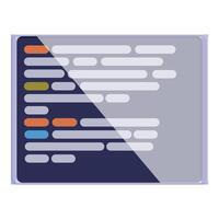 Computer screen displaying code script with highlighted syntax errors vector
