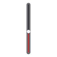 Vertical interface slider with red bar and round handle vector