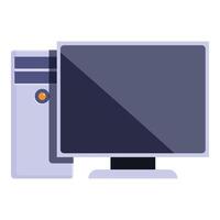 Modern personal computer with blank screen displaying nothing vector
