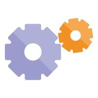 Two gears interlocking representing teamwork and collaboration vector