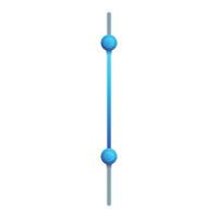 Vertical blue slider bar with round handle changing settings vector