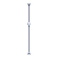 Vertical interface slider with round handle pointing upwards vector