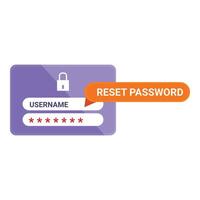 Reset password form showing cybersecurity concept vector