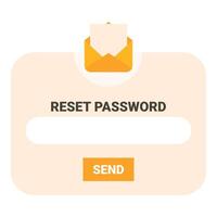 Reset password form with envelope sending email notification vector