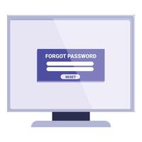Computer screen displaying forgot password notification for account login vector