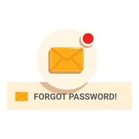 Email notification showing forgot password request vector