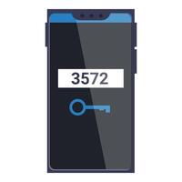 Smartphone displaying two factor authentication requesting pin code vector