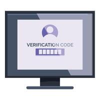 Computer screen displaying verification code interface vector
