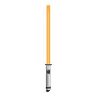 Yellow lightsaber glowing on white background vector