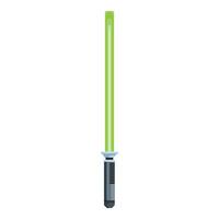 Green lightsaber glowing on white background vector