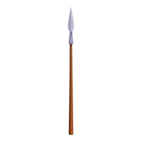 Ancient spear pointing up isolated on white background vector