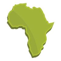 Green 3d map of africa showing borders and countries vector